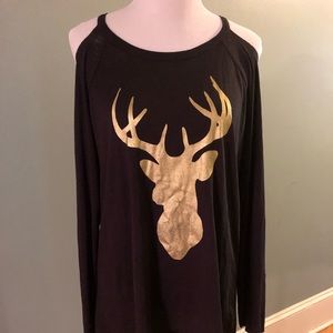 Chaser long sleeve cold shoulder shirt